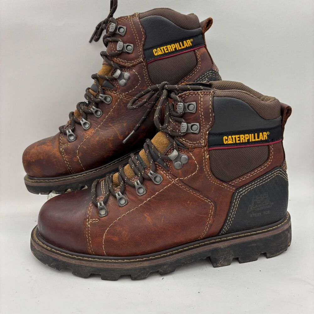 Caterpillar Alaska 2.0 Mens 9 Wide Steel Toe Brown Leather Work Boots P90865